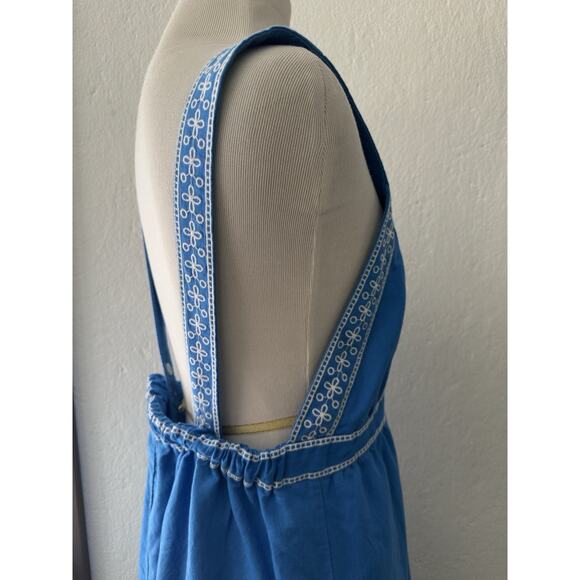 J.Crew Goddess Maxi Dress Eyelet Trim Linen Blend Lined Summer Beach Sz Med - Picture 11 of 16